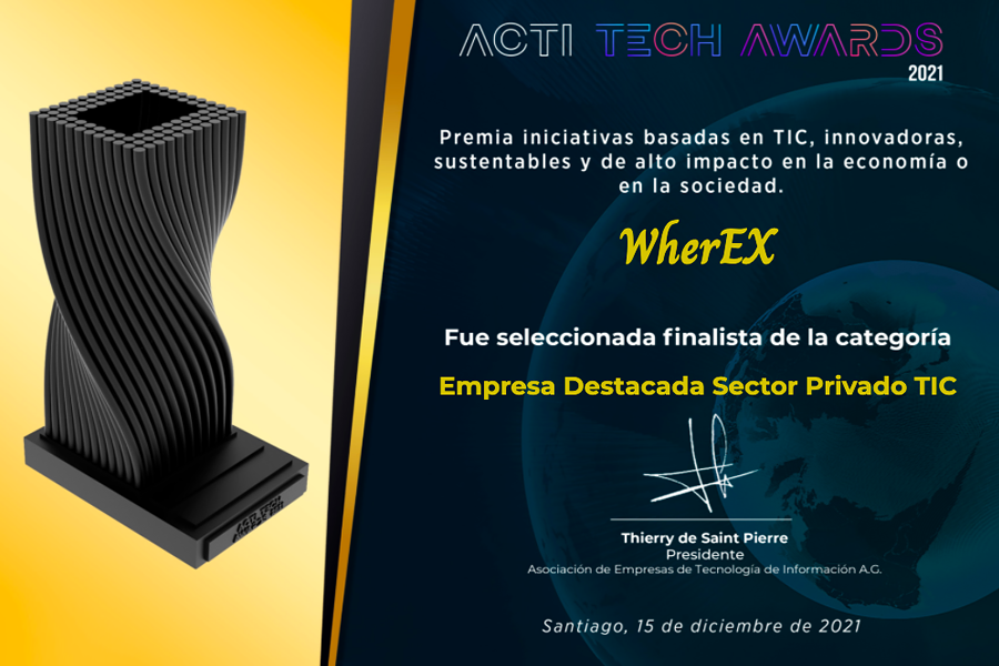 ACTI Tech Awards 2021 reconoce a Wherex como una iniciativa privada de alto impacto social